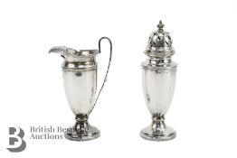 George V Silver Sugar Sifter and Milk Jug