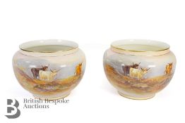 Pair of Crown Devon Jardinieres