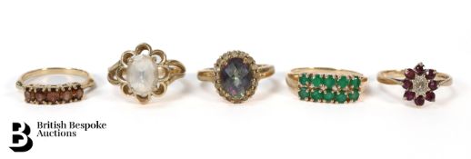 Five 9ct Gold Rings