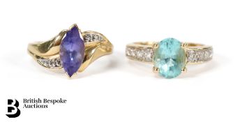 Two 18ct Gold Diamond Rings