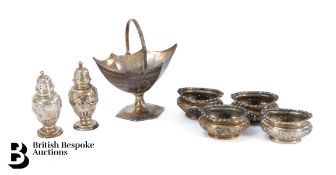 Victorian Silver Sugar Bowl, Salts and Peppers