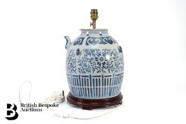 Blue and White Lamp Base