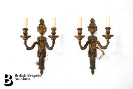 Suite of Gilt Bronze Wall Appliques