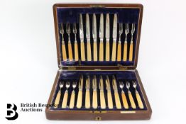 Edward VII Silver Fruit Knife and Fork Set