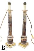 Pair of Blue John Lamp Stands