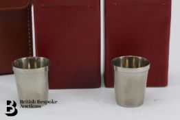 Bentley Leather Drinks Flasks in Case