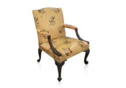 George III Mahogany Library Armchair