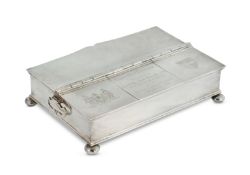 George VI Silver Treasury Inkstand Belonging to The Rt. Hon. Lord Ashcombe