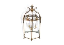 Gilt Bronze Hanging Hall Lantern