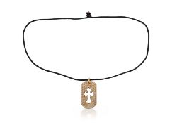 Chrome Hearts 1998 22ct Yellow Gold Diamond Dog Tag