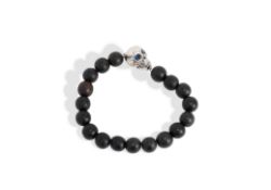 Luis Morais 18ct White Gold Sapphire Skull Bracelet