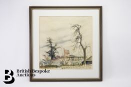 Anthony Pegaret (1915-2000) Watercolour and Pen on Paper