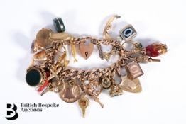 9ct Gold Graduated Link Charm Bracelet