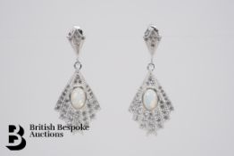 Pair of Silver Fan Shaped Earrings