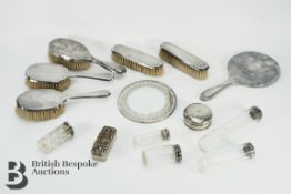 Three Silver Vanity Brushes
