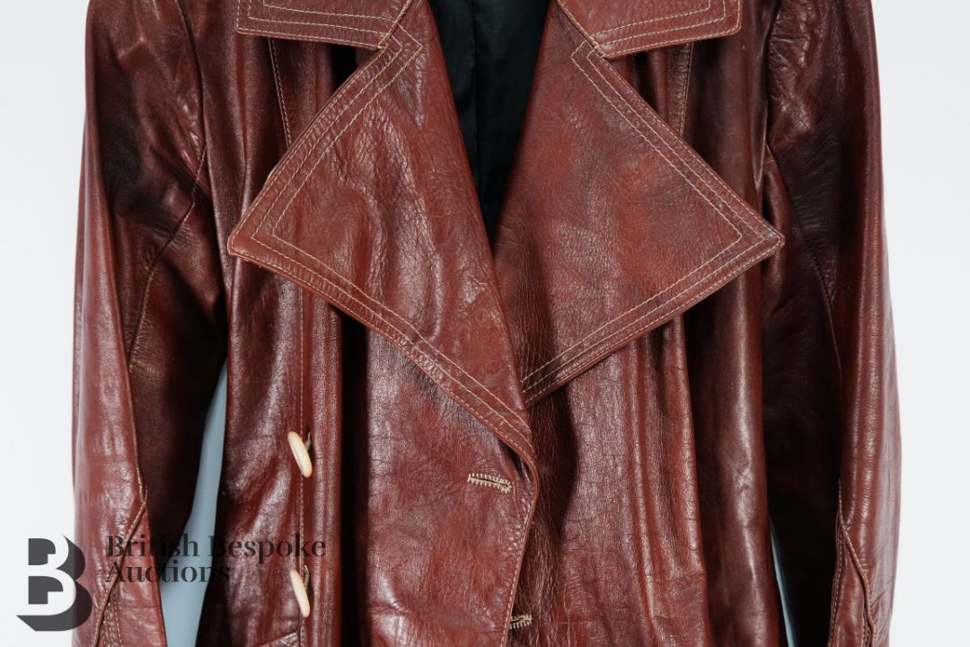 Vintage Leather Coat - Image 4 of 7