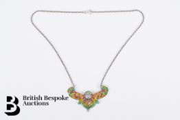 Plique a Jour Pendant and Chain