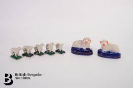 Pair of Staffordshire Figural Inkwell