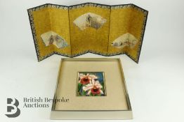 20th Century Japanese Floral Enamel Plaque