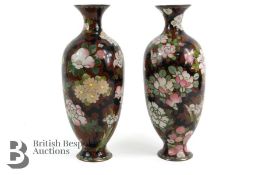Pair of Chinese Cloisonne Vases