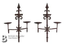 Pair of Wrought Metal Candle Sconces