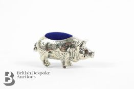 Silver Pig Pin Cushion