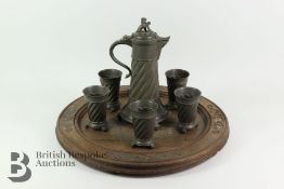 F Santesson Pewter Stein and Tumblers