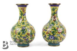 Pair of 20th Century Cloisonne Vases