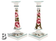 Wemyss Pottery Candlesticks