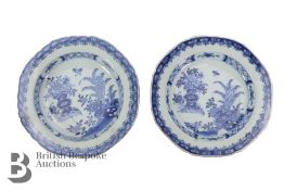 Pair of 19th Century Blue and White Plates