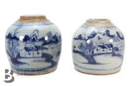 Chinese Blue and White Ginger Jars