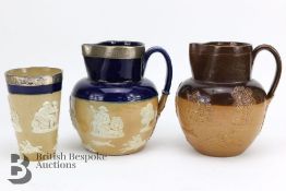 Three Harvest Ale Jugs and Beaker