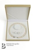 Pearl Necklace and Earrings