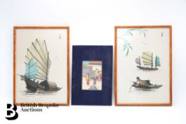Pair of Chinese Silk Prints