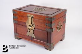 Chinese Teak Jewellery Box