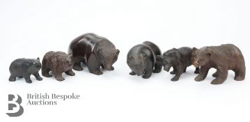 Collection of Six Carved Bears