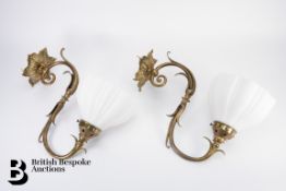 Two Brass Light Fittings