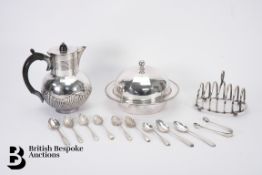 Silver Toast Rack and Other Silver and Silverplate
