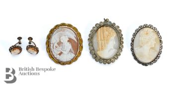 Three Shell Cameo Brooches