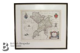 Johannes Blaeu Map of Caernarvonshire and Anglesey