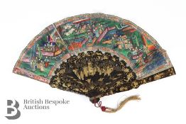 Cantonese Fan and Lacquer Box
