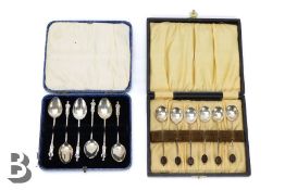 Two Silver Coffee Spoon Sets