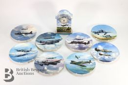 Coalport Fine Bone China Plates and a Porcelain Clock