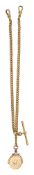 An 18ct gold fob chain with 9ct gold swivel fob