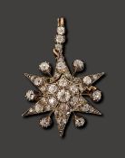 A Victorian diamond-set star brooch/pendant