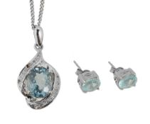 A tourmaline and 18ct white gold pendant