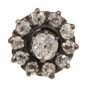 One diamond-set cluster earring