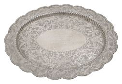 A mid 20th century Malyasian silver presentation tray