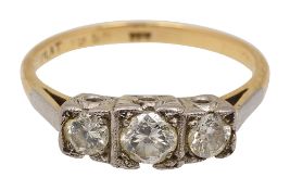 A diamond three stone ring