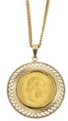 A Franz Joseph I one ducat pendant
